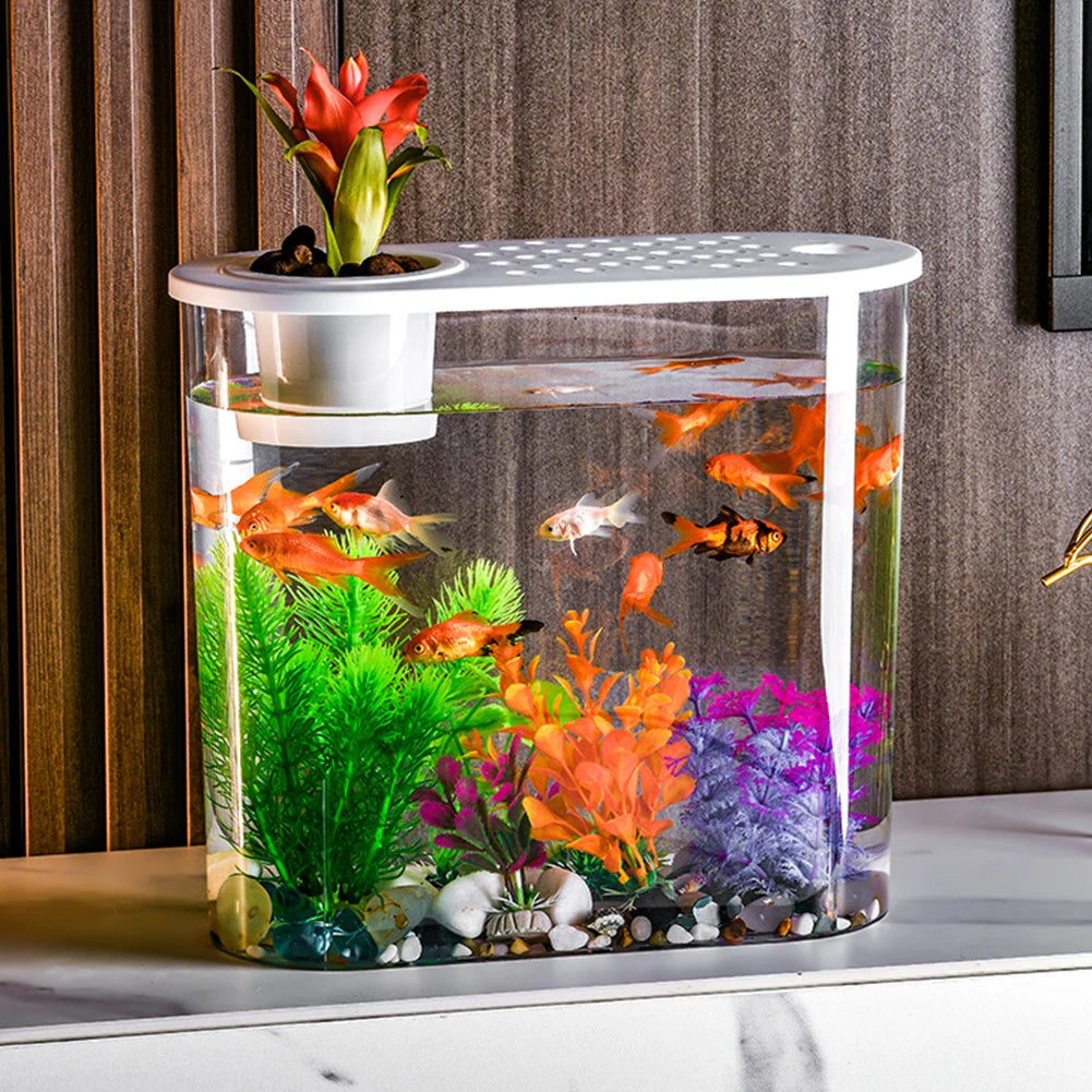 Plastic Clear Table Fish Bowl Shatterproof Aquarium Planter