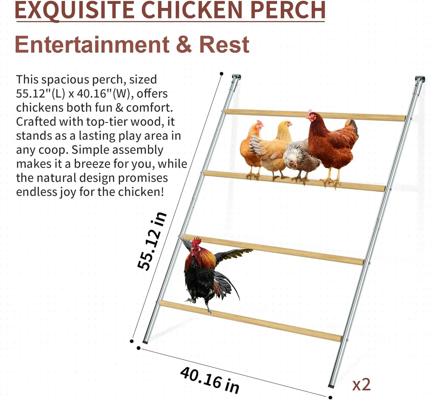 Chicken Coop Roosting Perch Essentials Perfect for Backyard Poultry Easy to Assemble and Clean Fun Roost Toys Included