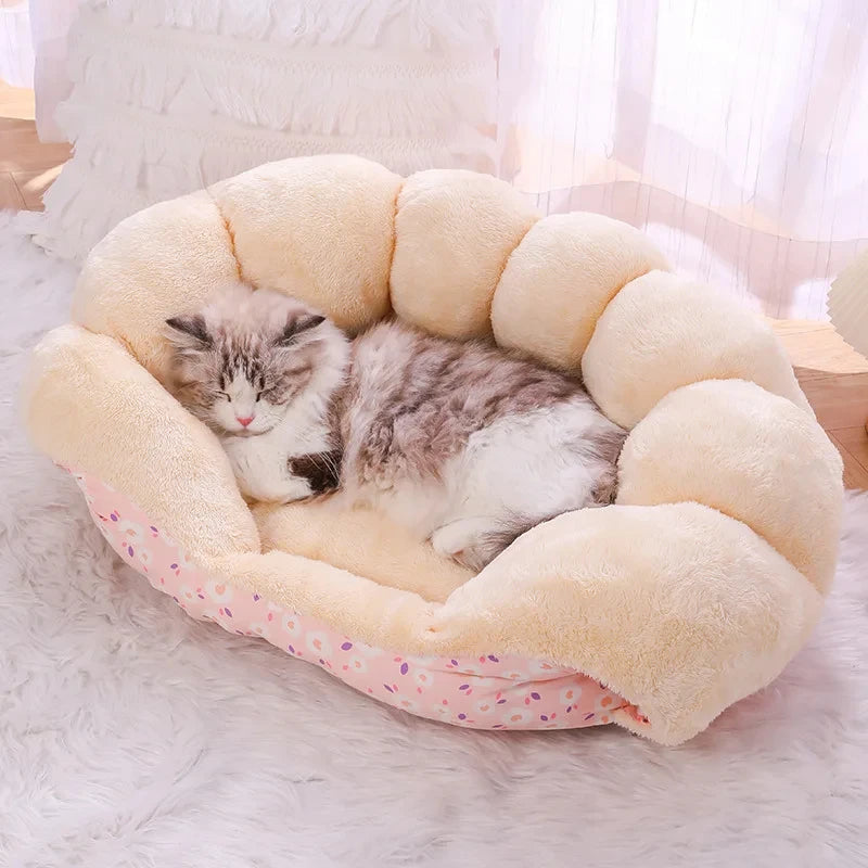 Winter Thick Cat Bed Nest Plush Pet Sleeping Bag Cozy Cat Cushion