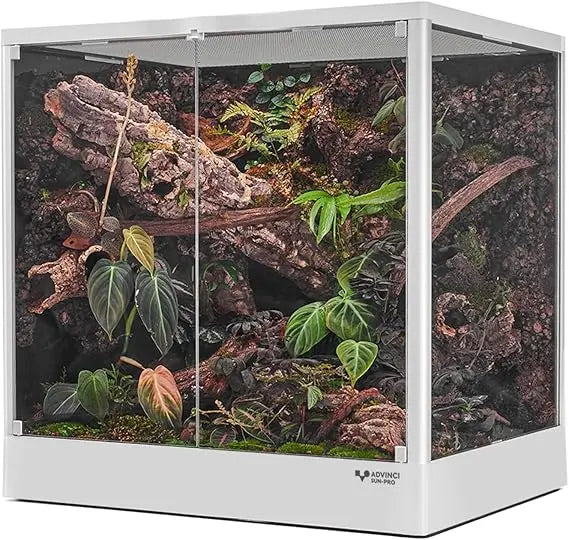 24x18x24 45 Gallon Reptile Glass Terrarium With Knock Down Design Dual Locking Security Mesh Durable Aluminum Frame