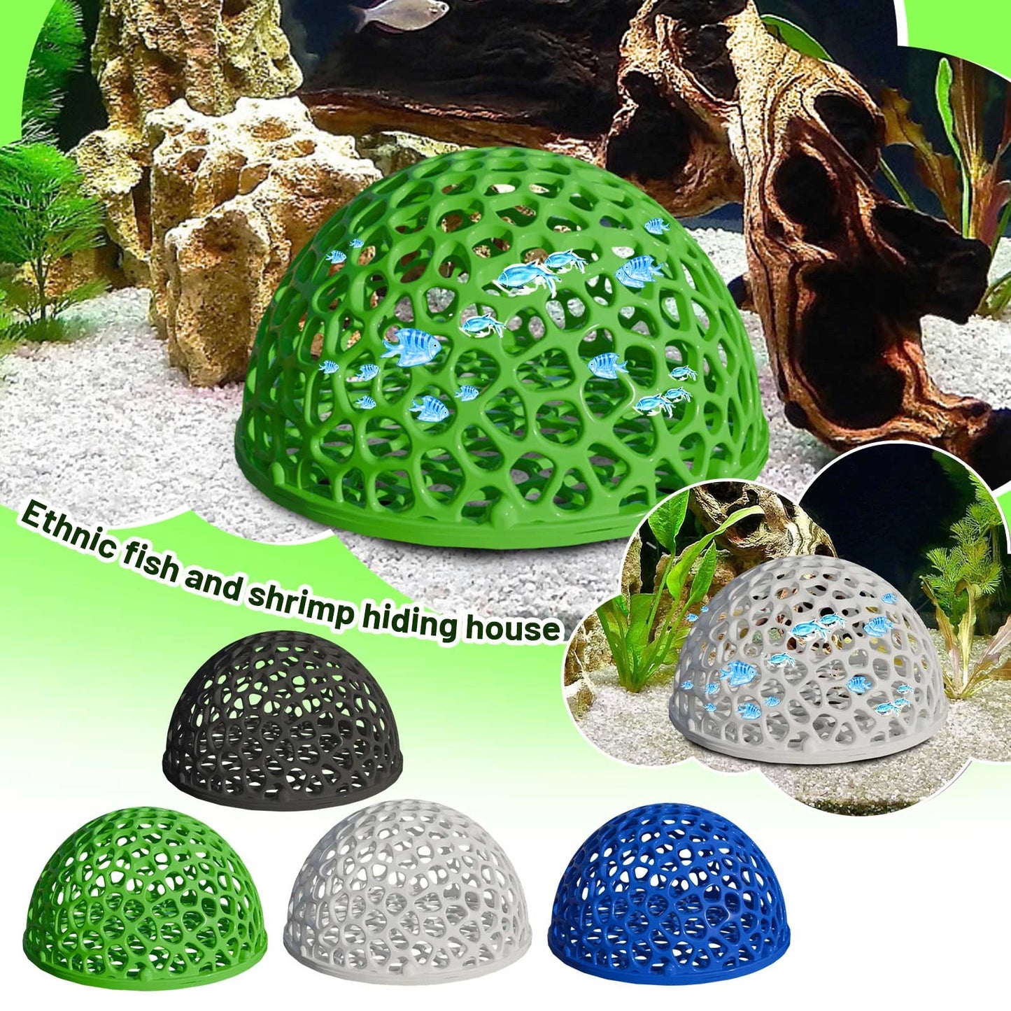 3D Printed Hiding Cave Shelter for Small Fish and Shrimp Aquarium Decoration