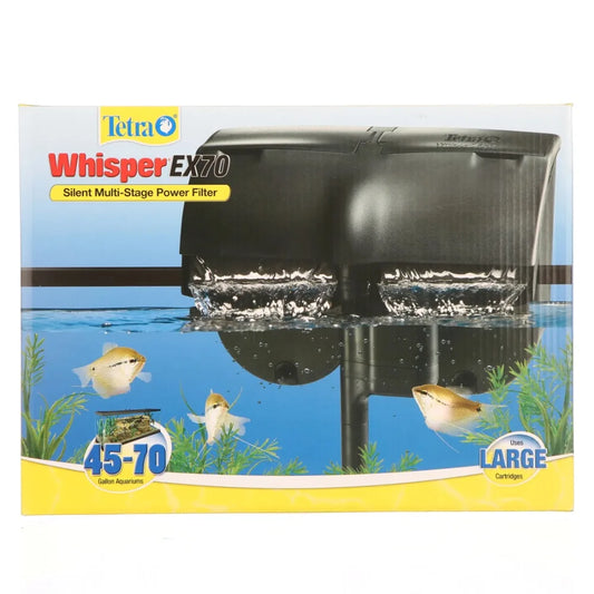 Whisper EX 70 Filter for 45 to 70 Gallon Aquariums, Silent Multi-Stage Filtration
