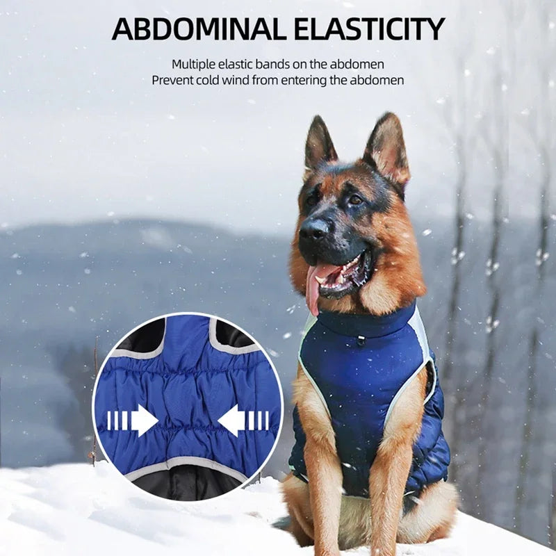 Winter Dog Coat With Reflective Strip Waterproof Hoodie XL