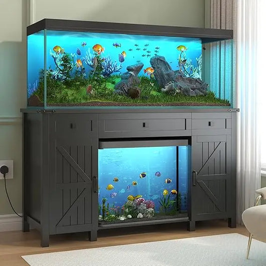 55-75 Gallon Aquarium Stand With Charging Station Farmhouse Fish Tank Stand Reptile Tank Stand Terrarium Stand With Drawer