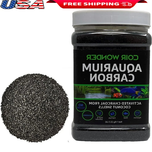 100 Percent Coconut Shell Activated Charcoal Granular Water Filter Media for Aquariums Fish Tanks and Ponds Safe Long Lasting Compatible