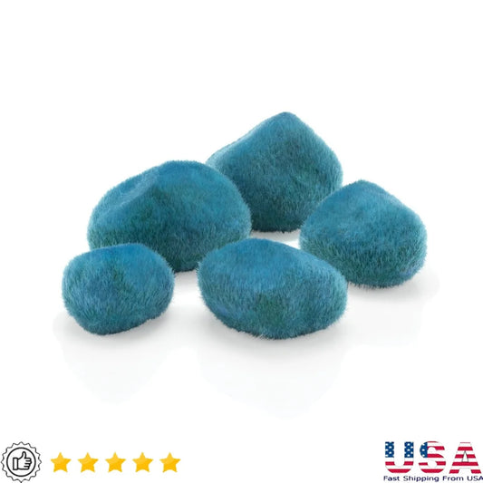 Blue Moss Pebbles Aquarium Decor Freshwater Saltwater