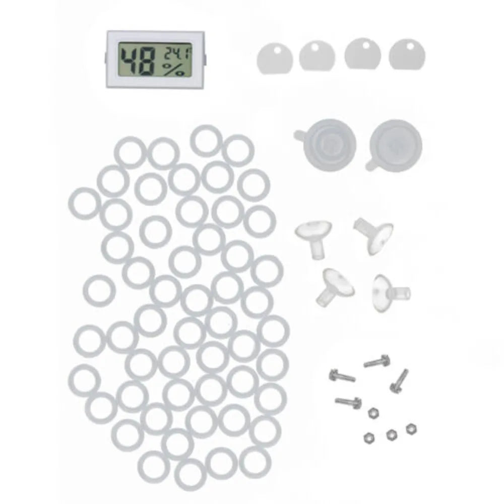 Bymaocar 4-grid Clear Acrylic Reptile Terrarium Cage With Thermometer