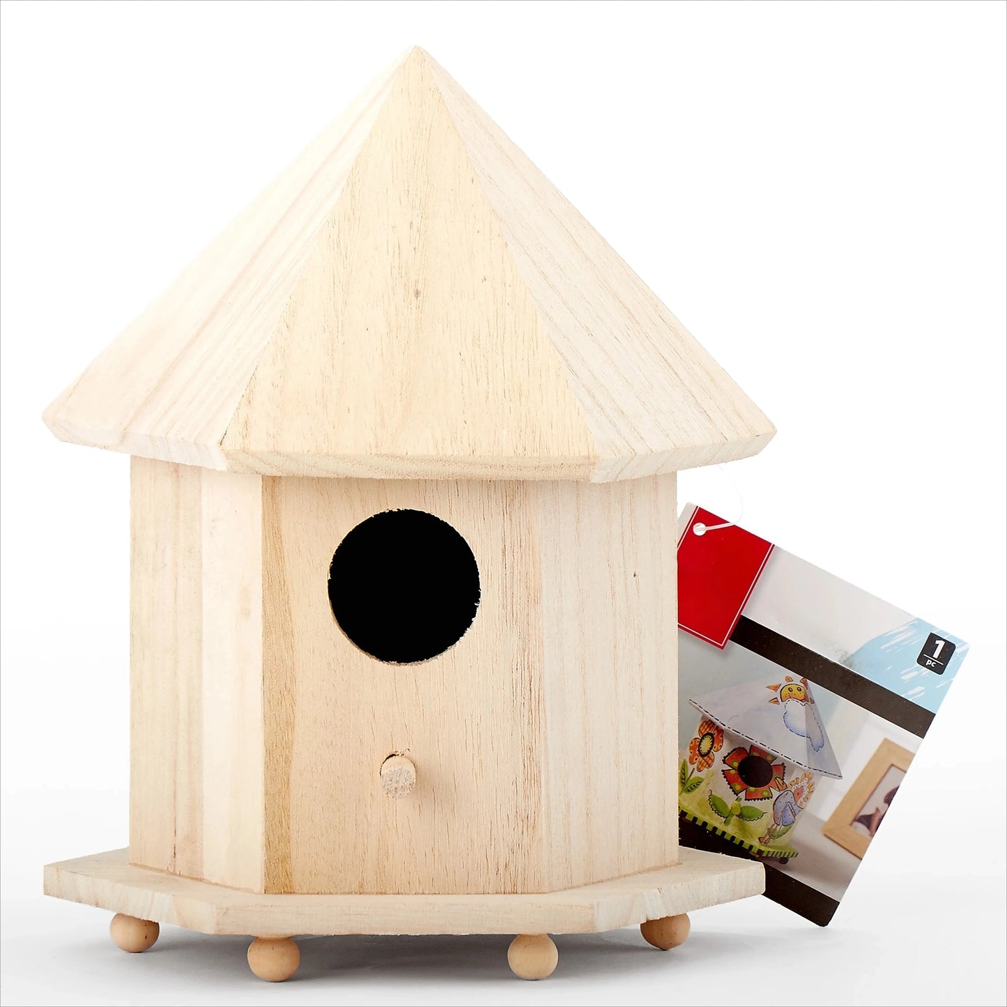 Unpainted Wooden Bird House Kit For DIY Painting And Outdoor Decor For Kids