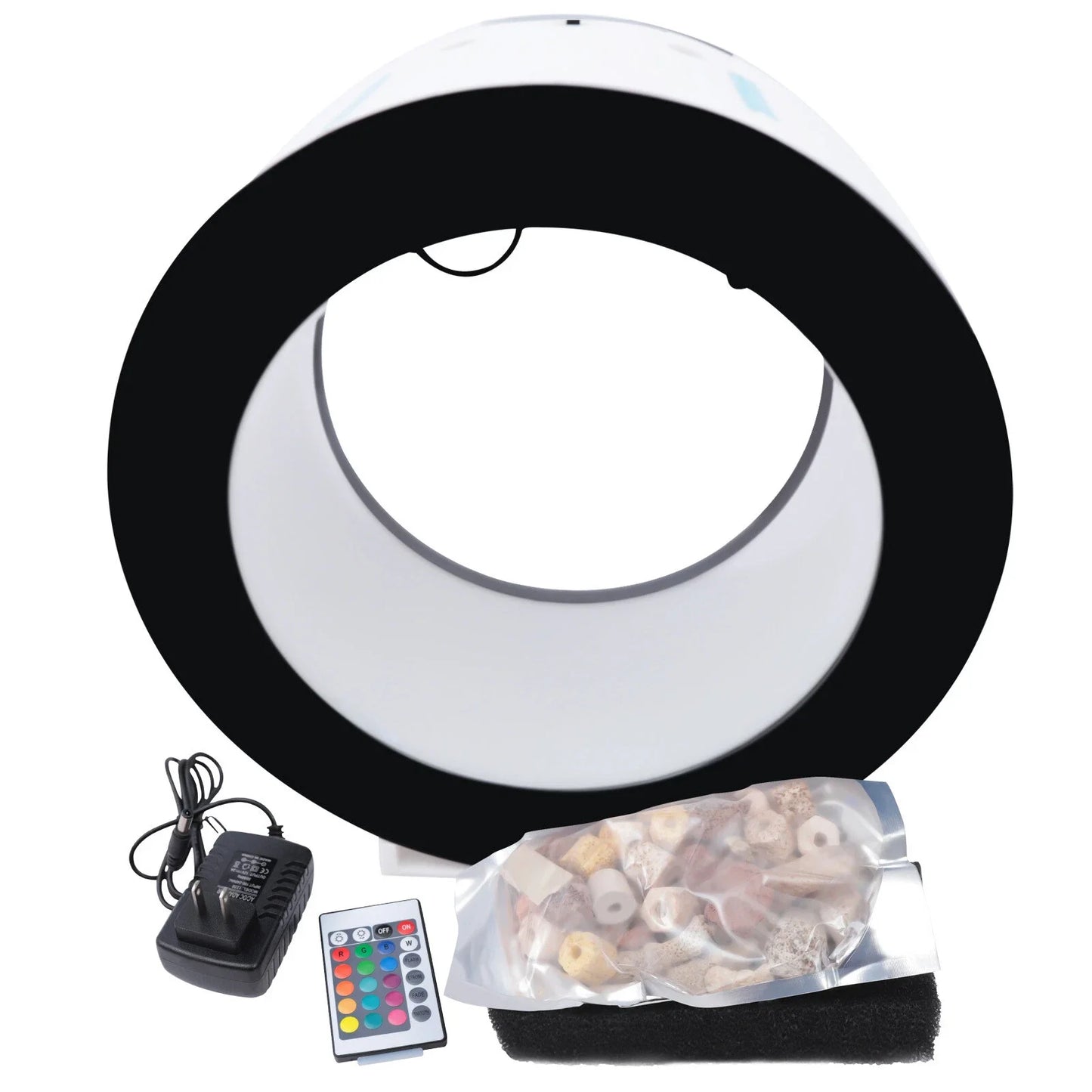 Round Fish Tank Desktop Jellyfish Aquarium Intelligent Filtration Remote Control Night Light 18L