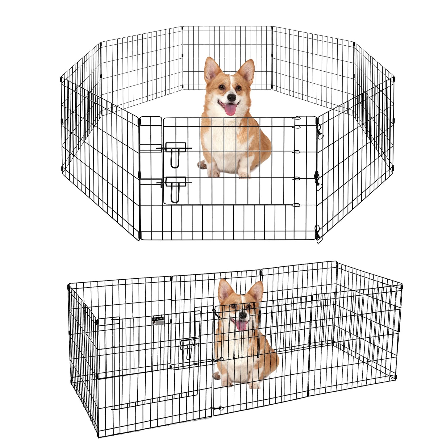 Foldable Metal Dog Playpen for Indoor Outdoor Easy Assembly