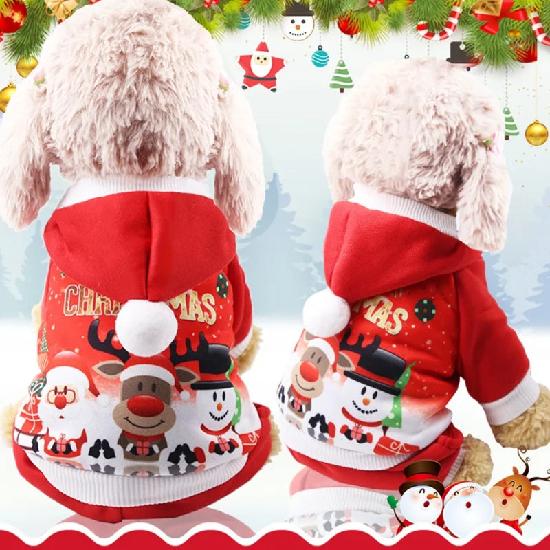 Christmas Dog Coat Sweater For Small Medium Dogs Hoodies