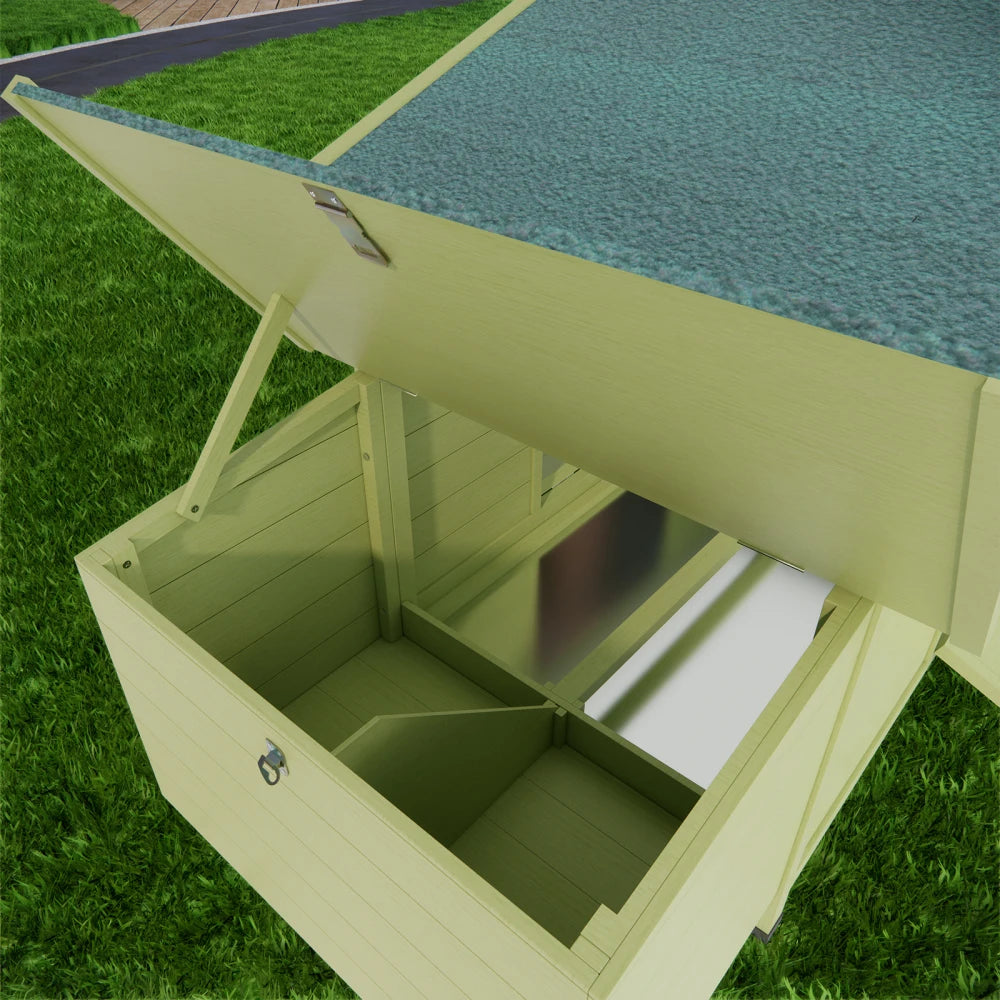 11.12 ft² Large Wooden Chicken Coop Outdoor Hen House with 2 Free-range Doors and Nesting Boxes