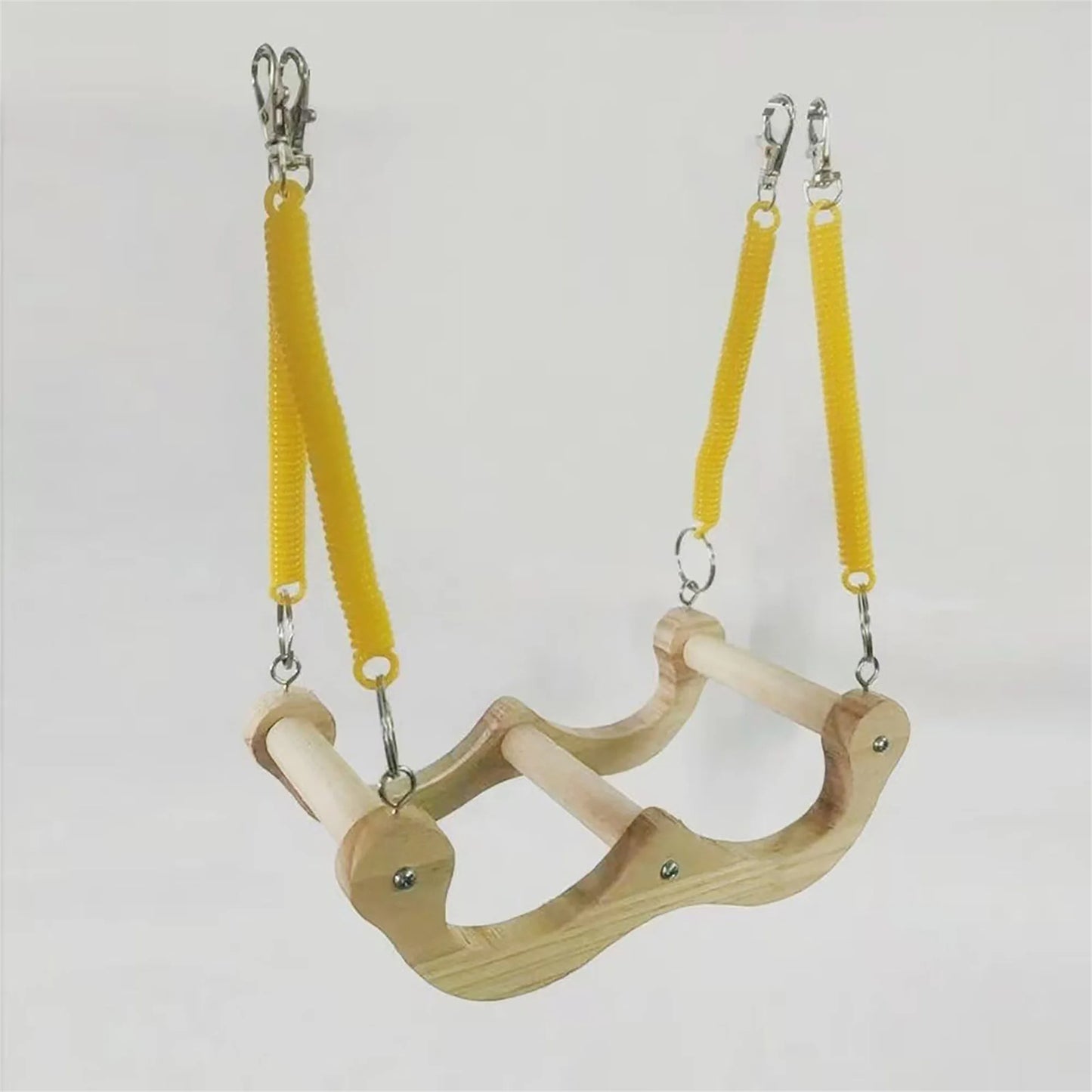Wooden Bird Perch Swing Toy Hanging Parrot Stand For Budgies