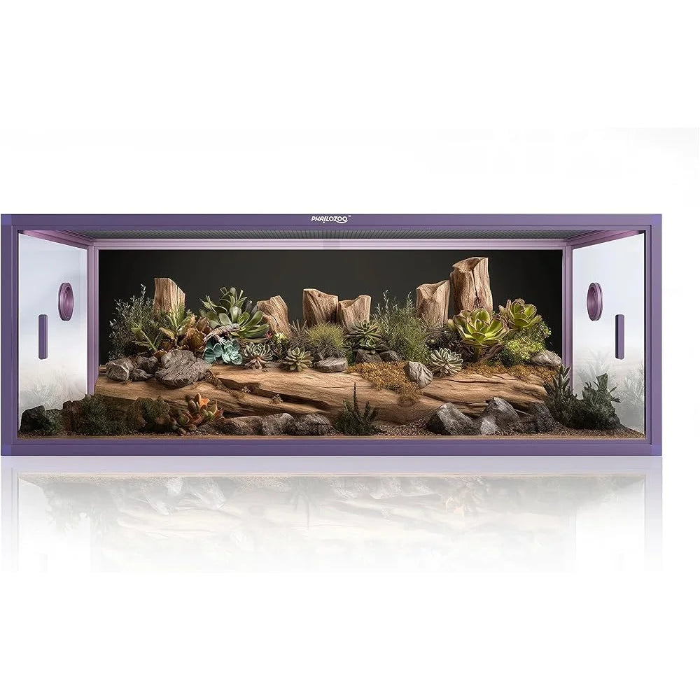 85 Gallon Reptile Tank Front Opening Glass Snake Terrarium Easy Maintenance Reptile Enclosure with Ventilation Perfect for Lizards and Snakes