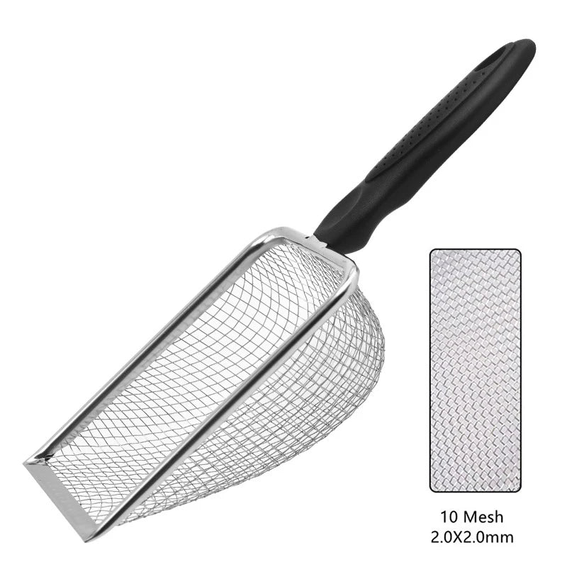 Pet Cleaning Tools Stainless Steel Feces Shovel Cat Litter Shovel Reptile Lizard Sand Shovel Mesh Screen Fecal Spoon