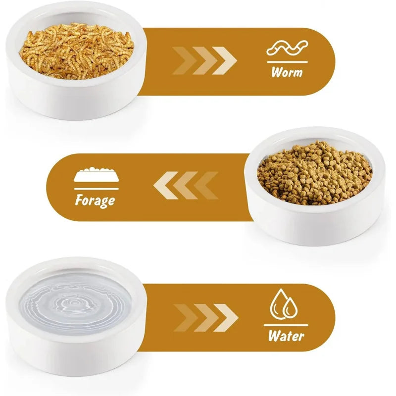 Gecko Reptile Food Dish Small Ceramic Bowl 2.75Inch Leopard