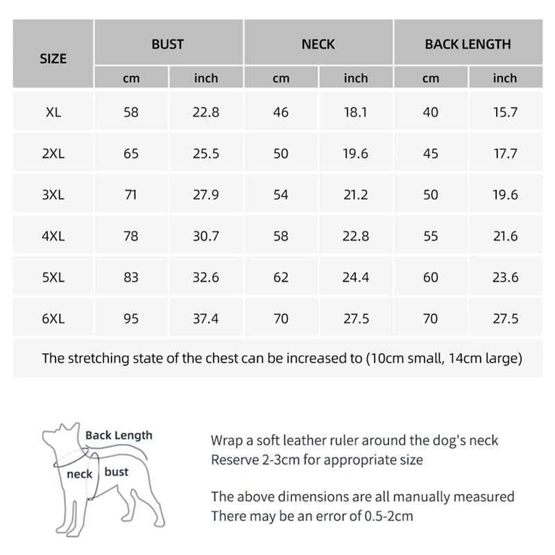 Winter Dog Coat With Reflective Strip Waterproof Hoodie XL