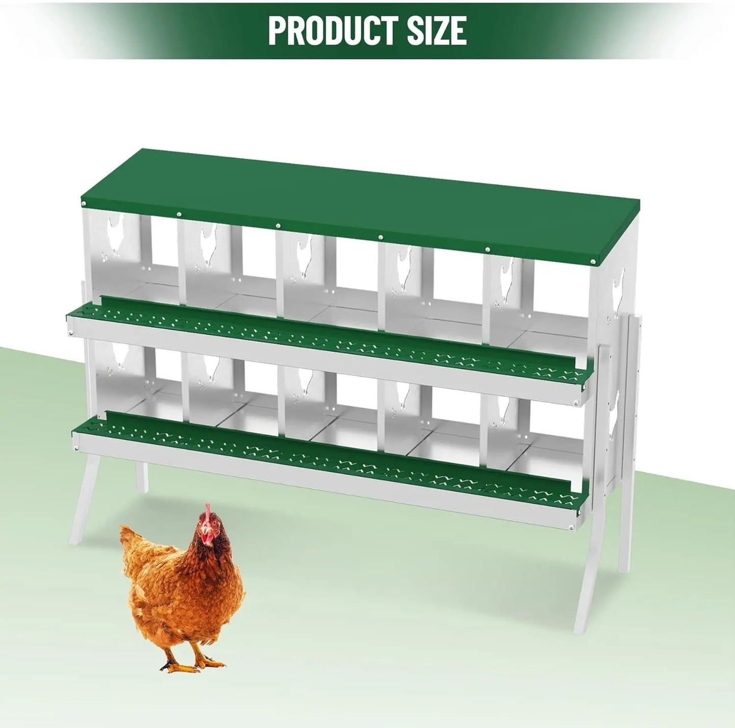 Chicken Nesting Box with Bracket Legs 6/8/10 Compartment for Chicken Coop Hens
