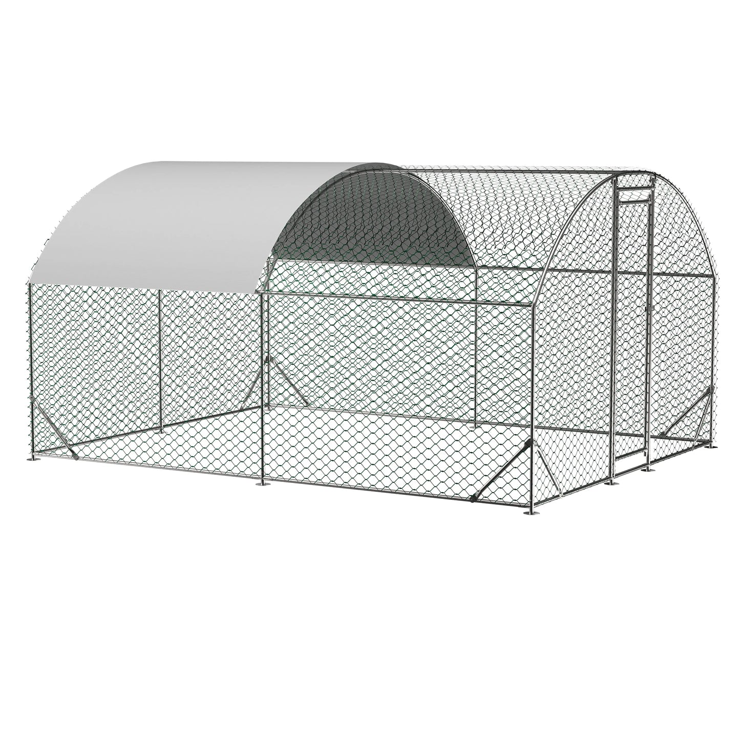 LZBEITEM Large Chicken Coop Metal Run with Waterproof UV Cover Dome Shaped Walk-in Fence Cage Hen House