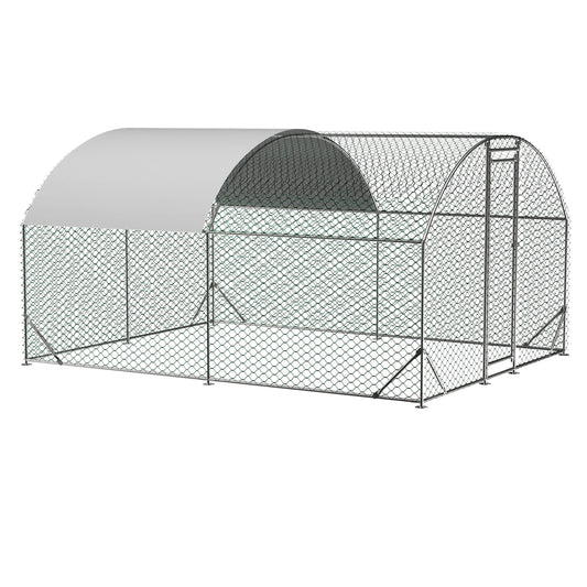 LZBEITEM Large Chicken Coop Metal Run with Waterproof UV Cover Dome Shaped Walk-in Fence Cage Hen House