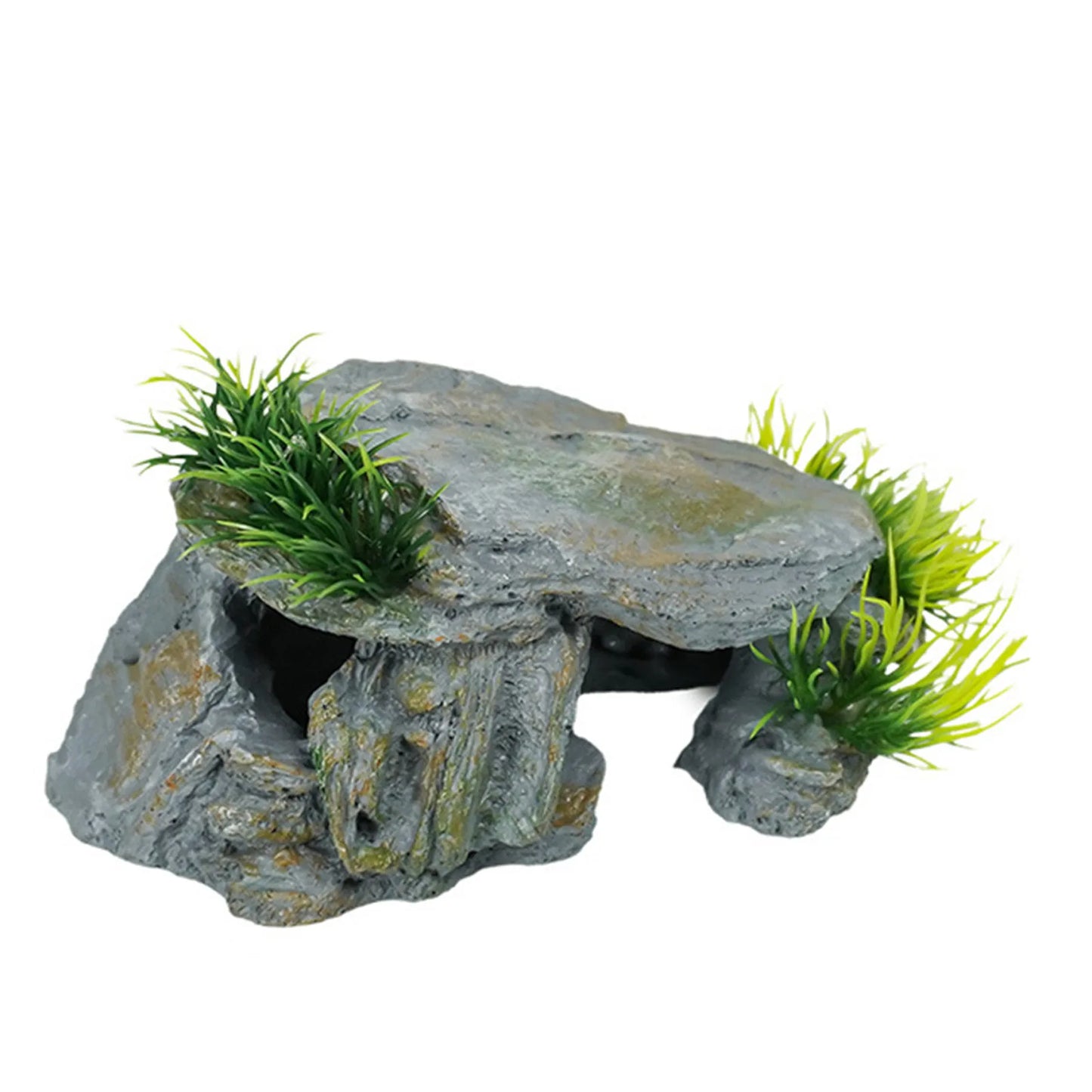 Aquarium Reptile Cave Turtle Bask Platform Rock Hide