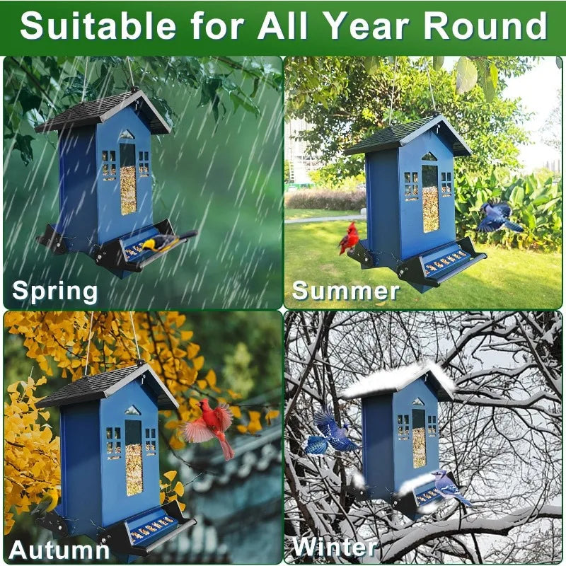 Squirrel Proof Bird Feeder for Outside Large Capacity Seed