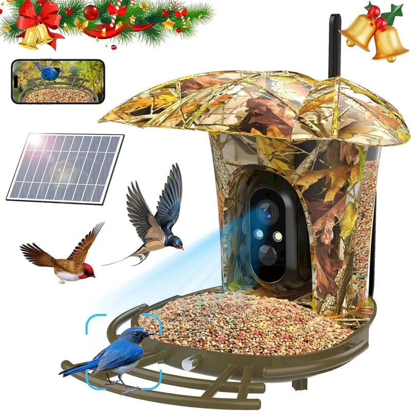 Smart Bird Feeder Camera Wireless Outdoor 1080P HD Solar
