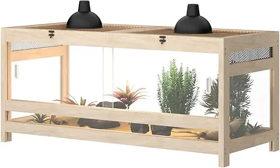 80 Gallon Reptile Enclosure 4x2x2ft Mesh Top With Wood And Acrylic Frame