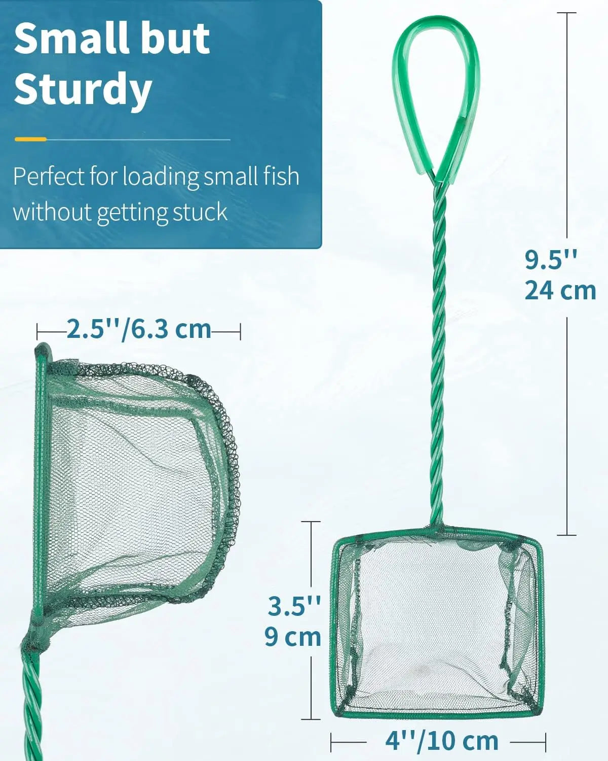 Pawfly Fine Mesh Aquarium Net With Braided Metal Handle For Small Tanks
