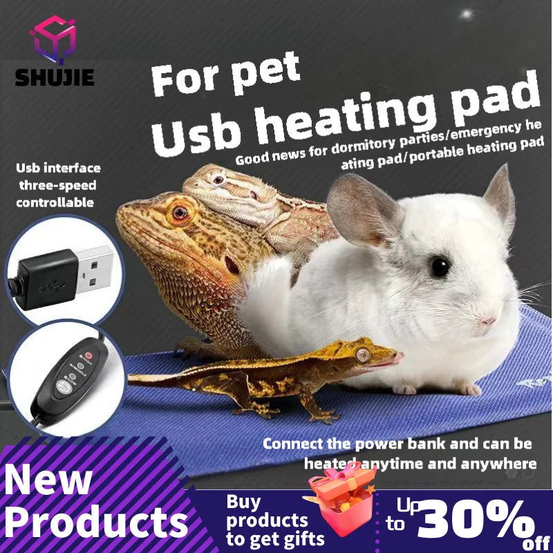 Electric Thermostat Waterproof Terrarium Warmer With USB Plug Reptile Heating Pad 7.5W 5W 3.5W Seedling Controller 1.25 M Long