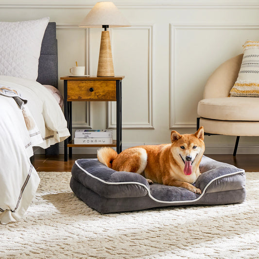 JHK Orthopedic Dog Bed Memory Foam Pet Bed for Small Dogs and Cats with Washable Cover Non Slip Base Waterproof Liner