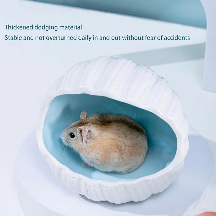 Ceramic Hamster Hideout And Guinea Pig House Sand Bath For Small Pets Durable Cage Accessory For Chewing And Comfort