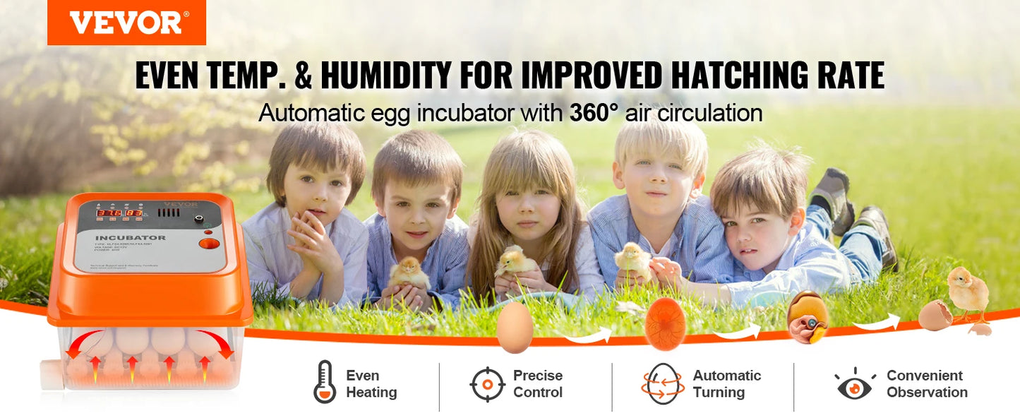 VEVOR Egg Incubator Automatic Egg Turner with Temperature Control