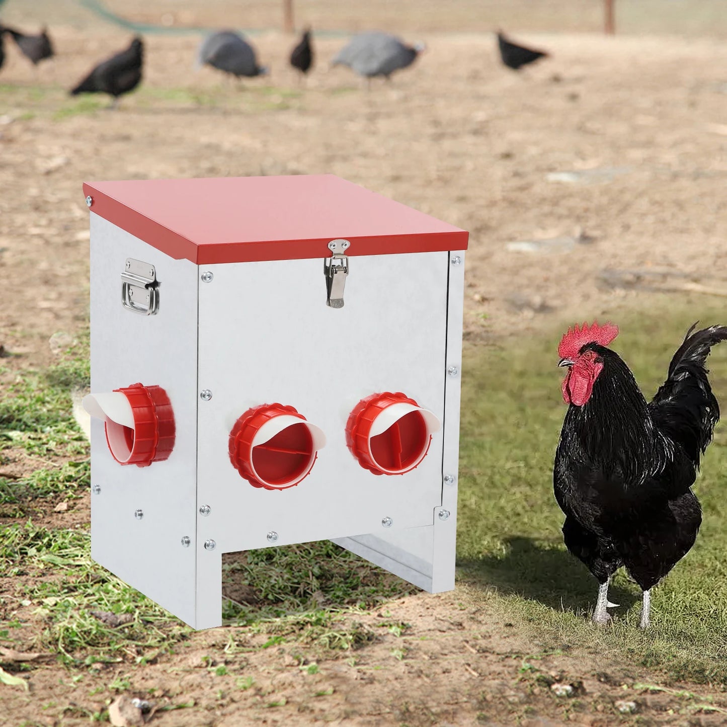 Chicken Feeder Large Capacity Chicken Feeder 6-Hole Feeder