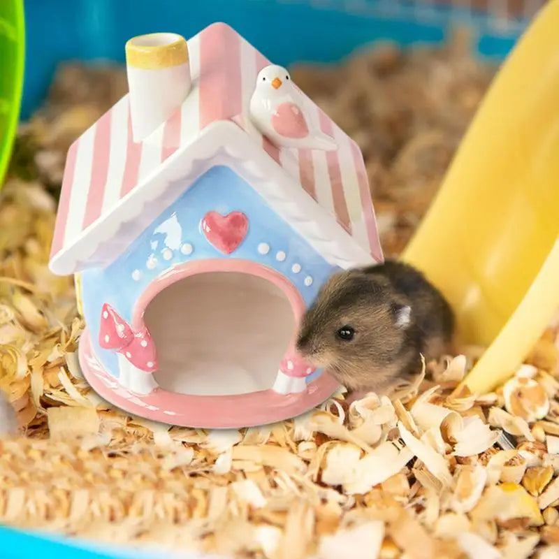 Gerbil House Cool Bed Hamster Home Creative Chinchilla Hut Pet Cage Accessories Gerbil Houses and Hideouts Small Animal Hides