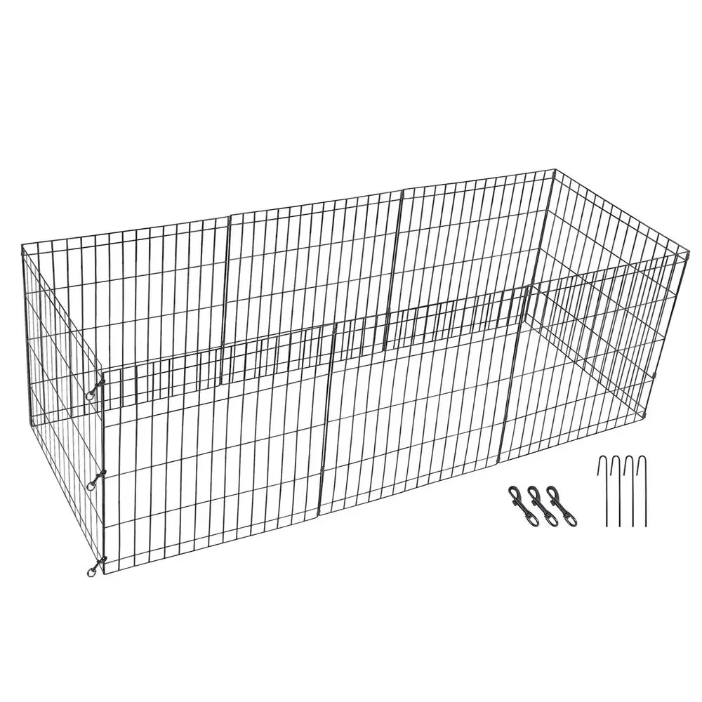24 Inch Tall 8 Panel Metal Dog Playpen For Pets Outdoor Use
