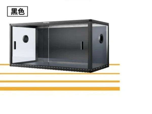Reptile Breeding Box Front Opening Climbing Pet Landscaping Tank With Ventilation Black 90x45x45cm