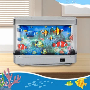 Artificial Aquarium Sensory Lamp with Moving Fish Simulation Decorative Ocean in Motion