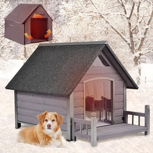Outdoor Dog House 100 Percent Insulated Dog Kennel with Liner for Winter Thick Material Metal Frame Waterproof