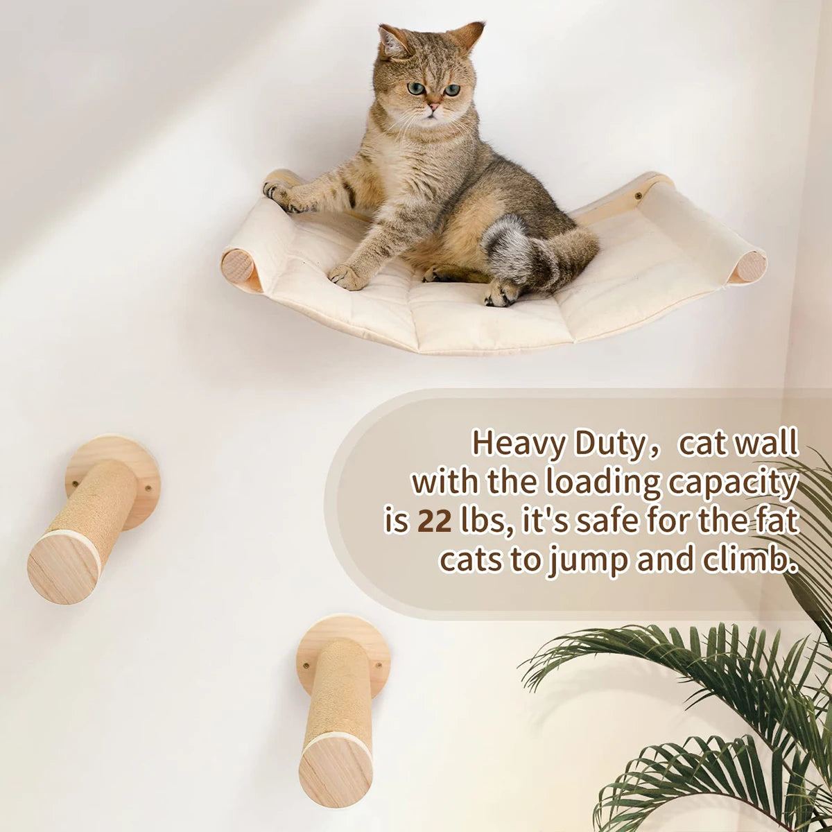 Cat Bed Wall Mounted Hammock For Large Cats Wood And Sisal Rope Shelves Perches Jumping Furniture