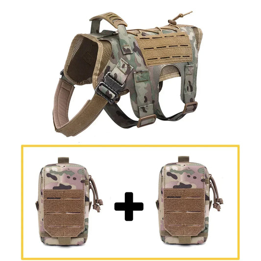 Military Large Dog Harness Pet German Shepherd K9 Malinois Tactical Vest Leash Set