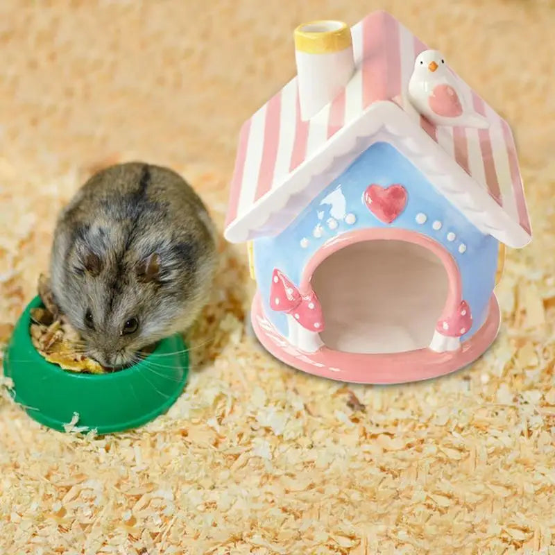 Gerbil House Cool Bed Hamster Home Creative Chinchilla Hut Pet Cage Accessories Gerbil Houses and Hideouts Small Animal Hides