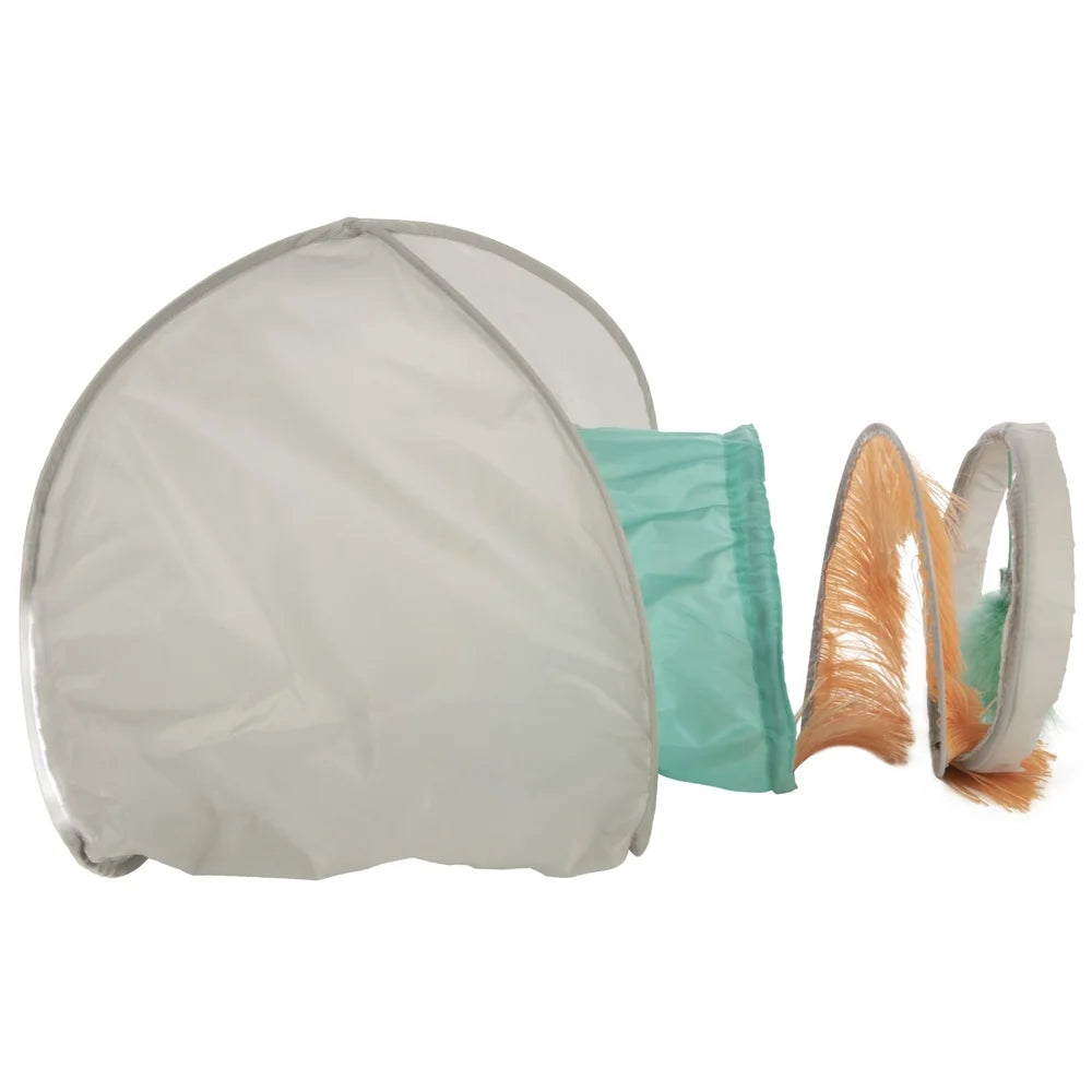 Fringe Cat Hideout With Play Tunnel Crinkle Toy Indoor Cat Resting Space