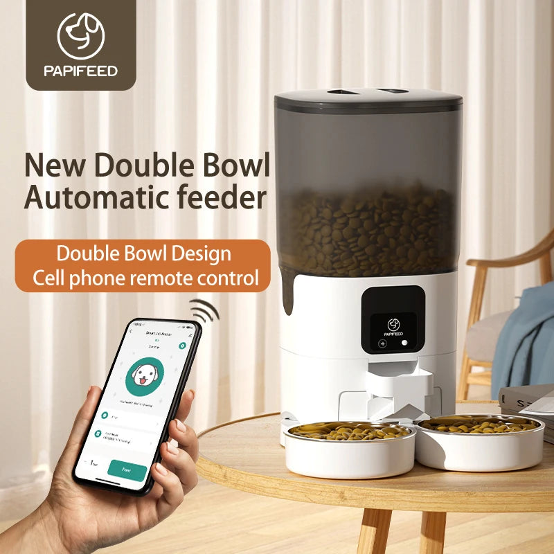 PAPIFEED Cat Double Bowl Smart Automatic Feeder 7L Capacity