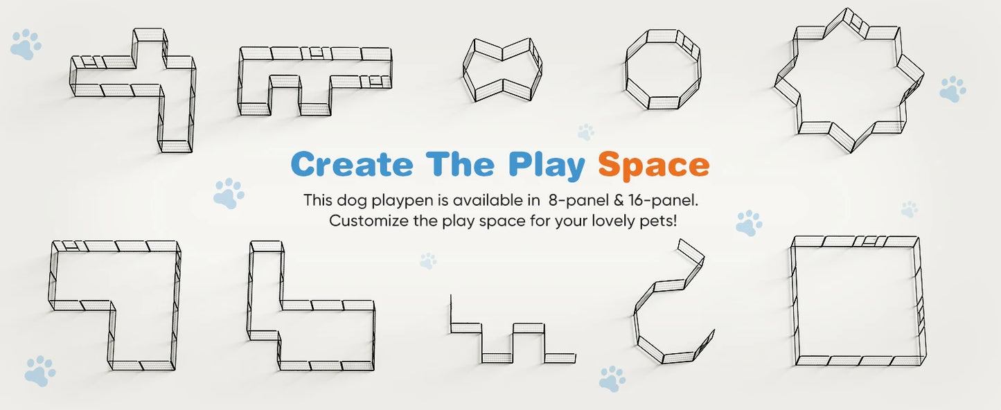 JHK 8 Panel Dog Playpen Indoor Pet Fence Heavy Duty Metal