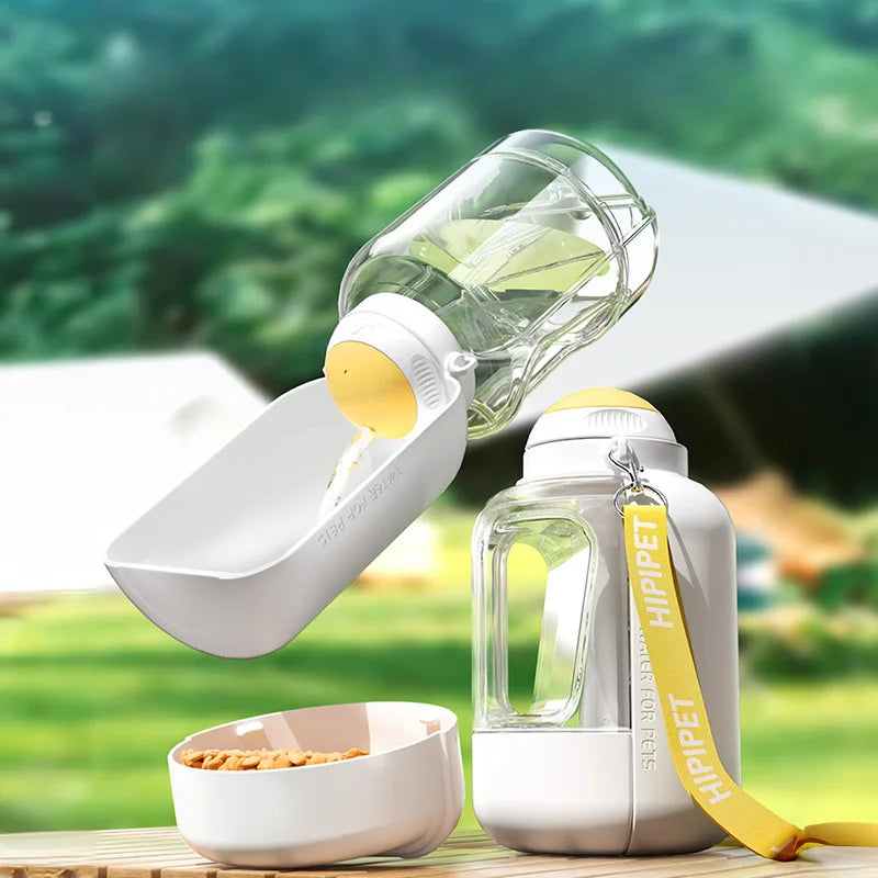 Cats and Dogs Drinking Water Feeding Kettle Large Capacity Integrated Pet Supplies 1L Water 300ml Grain