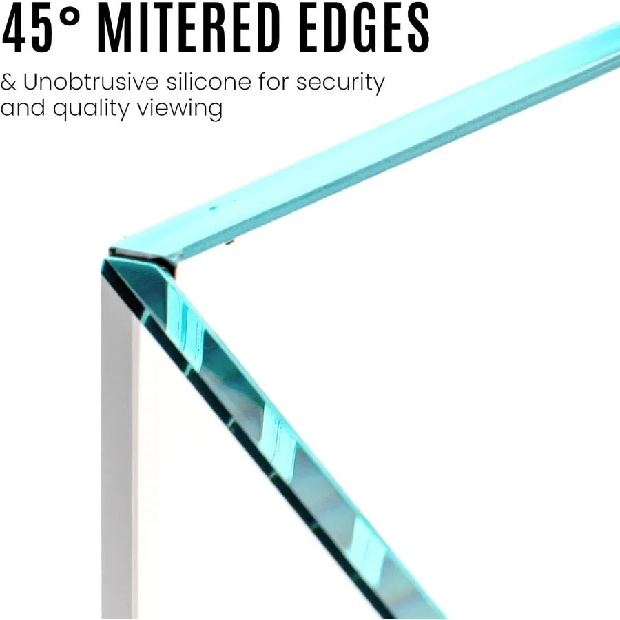 Ultra Clear Rimless Aquatic Display Tank With 45 Degree Mitered Edges 9.3 Gallon Capacity 35.2L 5mm Low Iron Glass