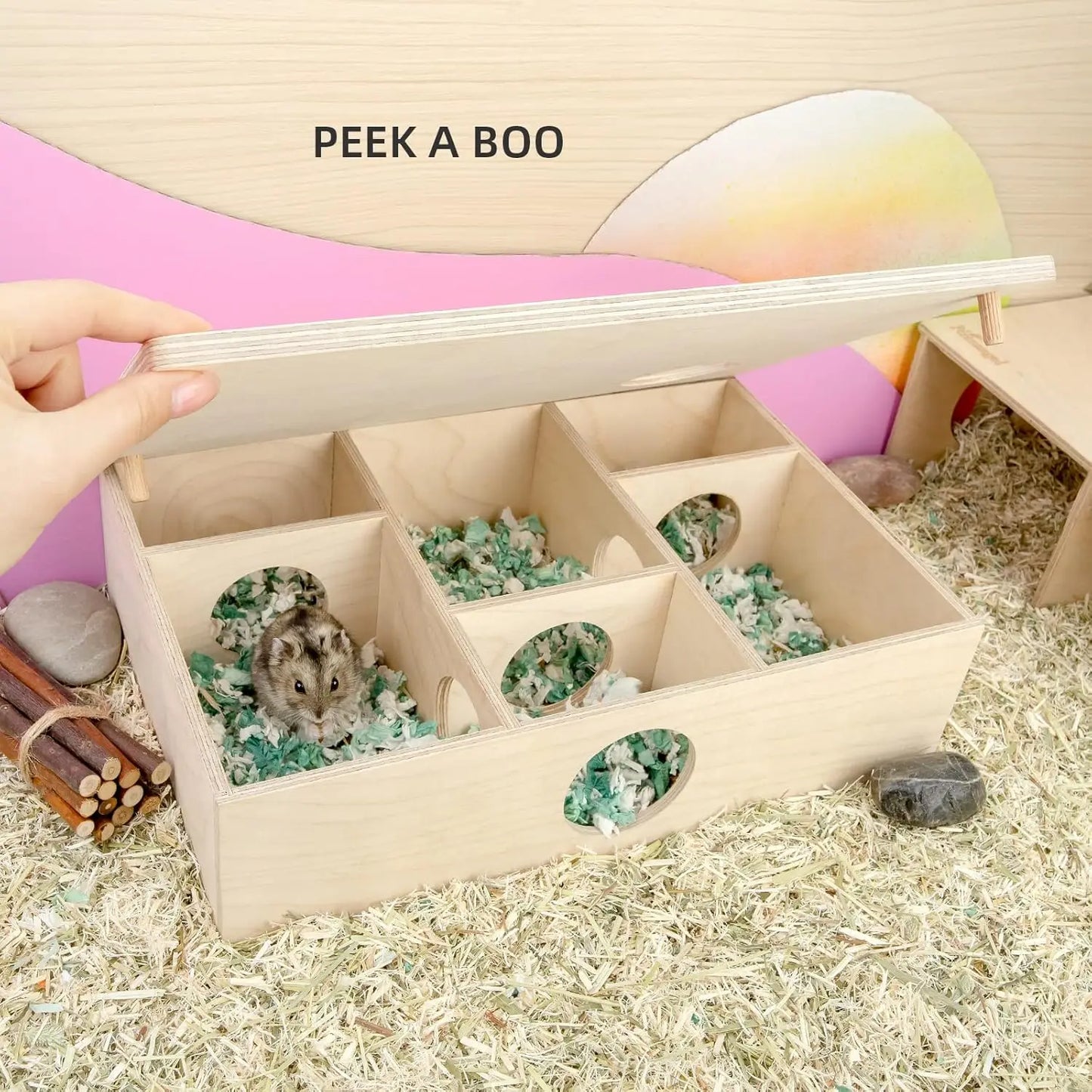 Multi Chamber Hamster House Maze With Three Rooms Tunnels And Hideouts For Dwarf Hamsters Gerbils And Mice