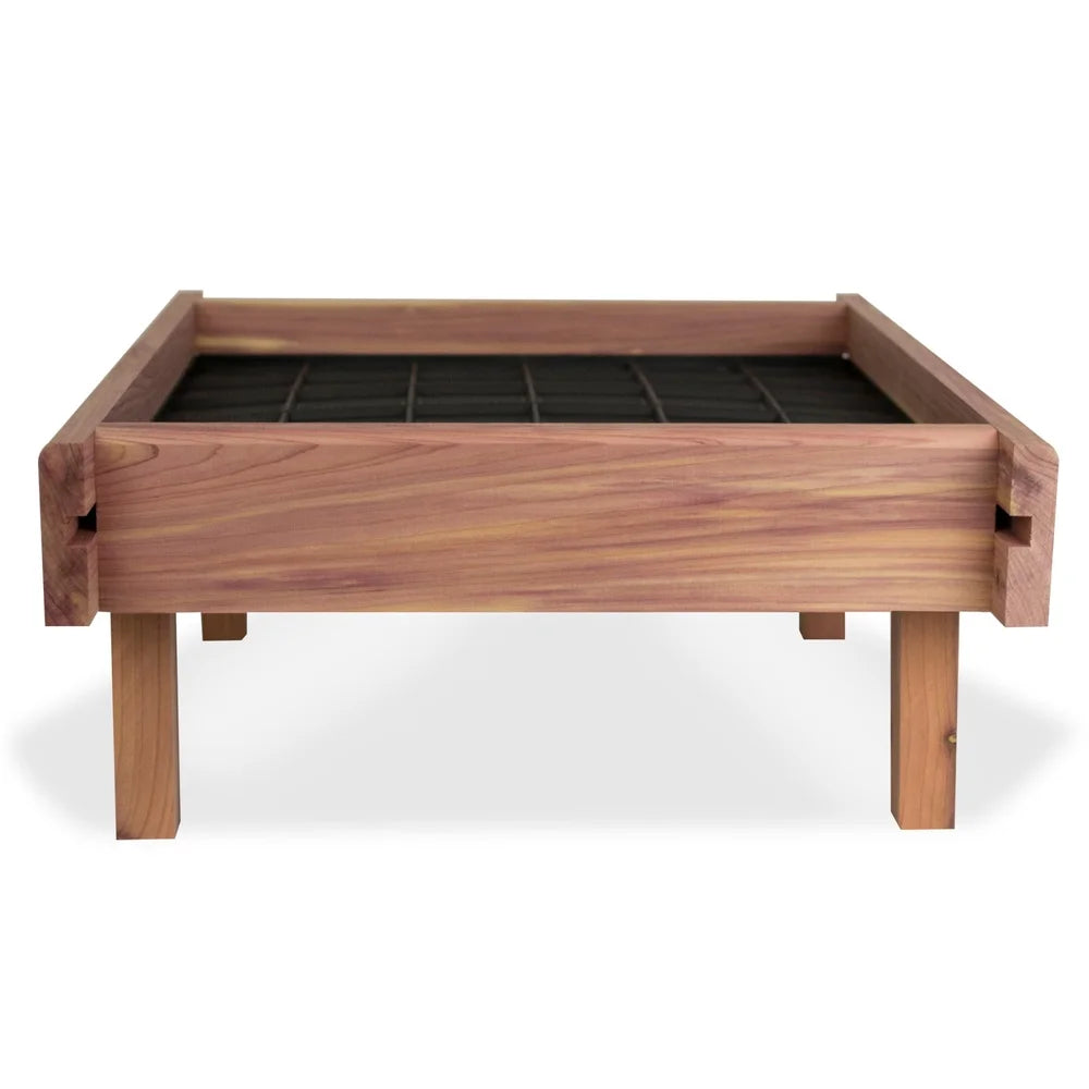 Red Cedar Ground Bird Feeder 12 Inch Square Easy Fill Tray