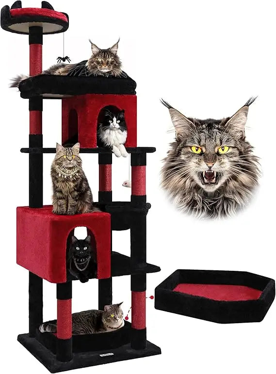 Sturdy 72 Inch Cat Tower For Maine Coon Cats Over 20 Lbs